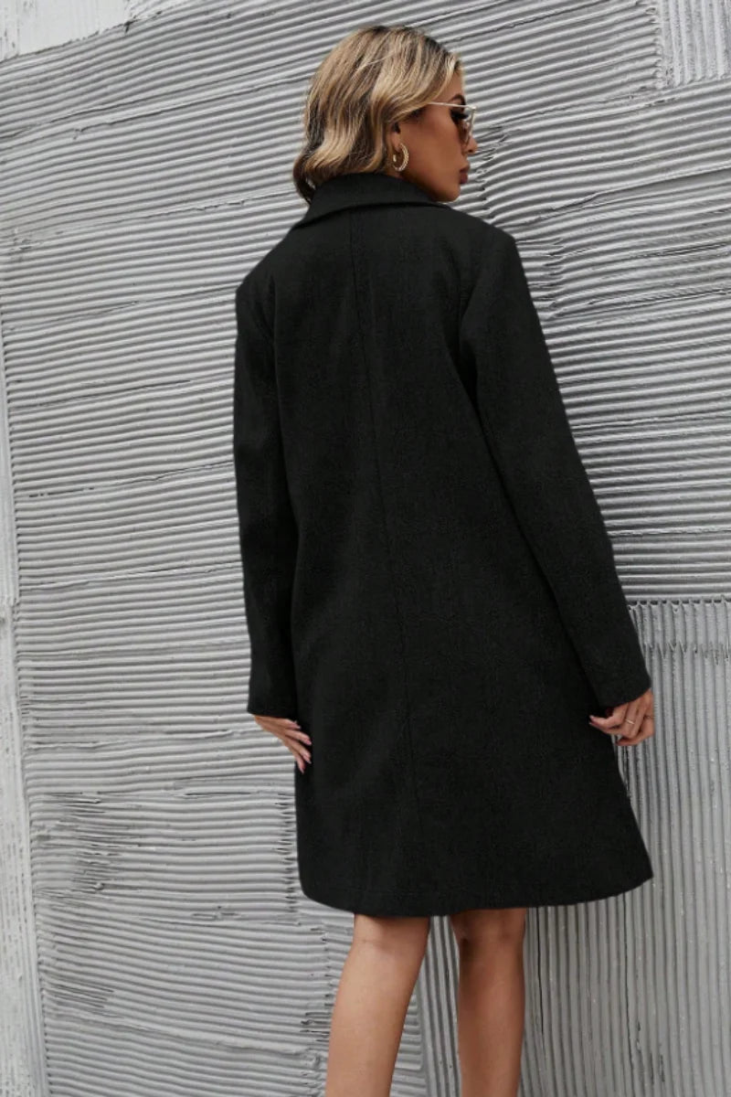Woolen coat for women autumn and winter fashion Korean version of the thin and high-end sense of the long coat jacket
