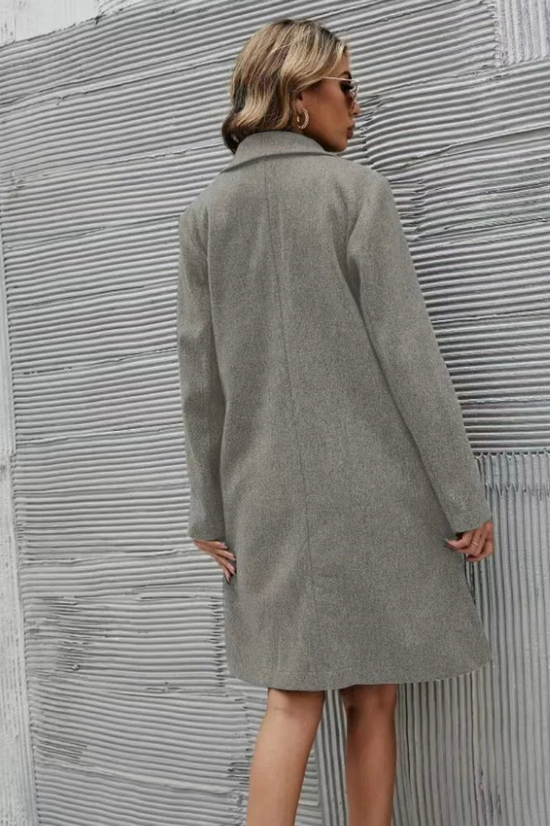 Woolen coat for women autumn and winter fashion Korean version of the thin and high-end sense of the long coat jacket