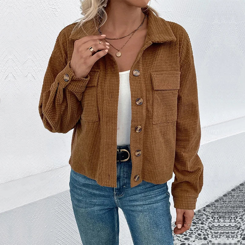 Coats Women Coat Turn Down Collar Full Sleeve Work Y2k Streetwear Elegant Splice Casual Loose Open Stith Autumn Winter 2025