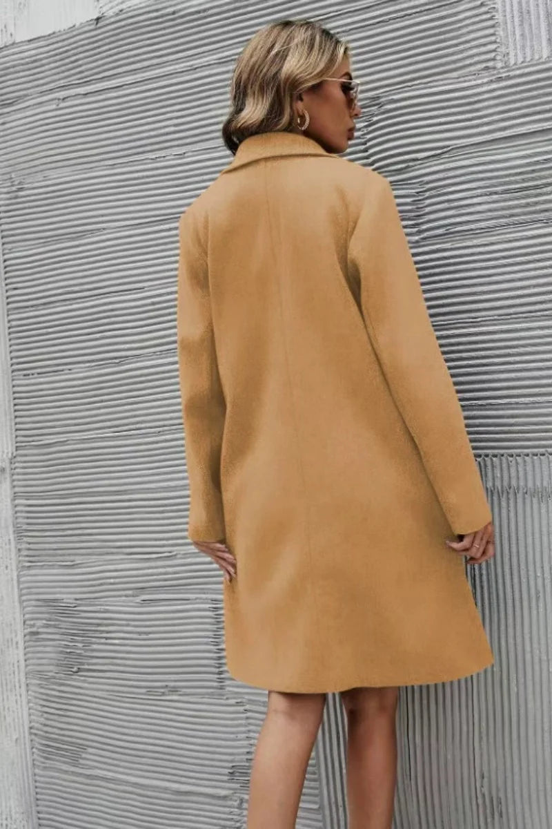 Woolen coat for women autumn and winter fashion Korean version of the thin and high-end sense of the long coat jacket