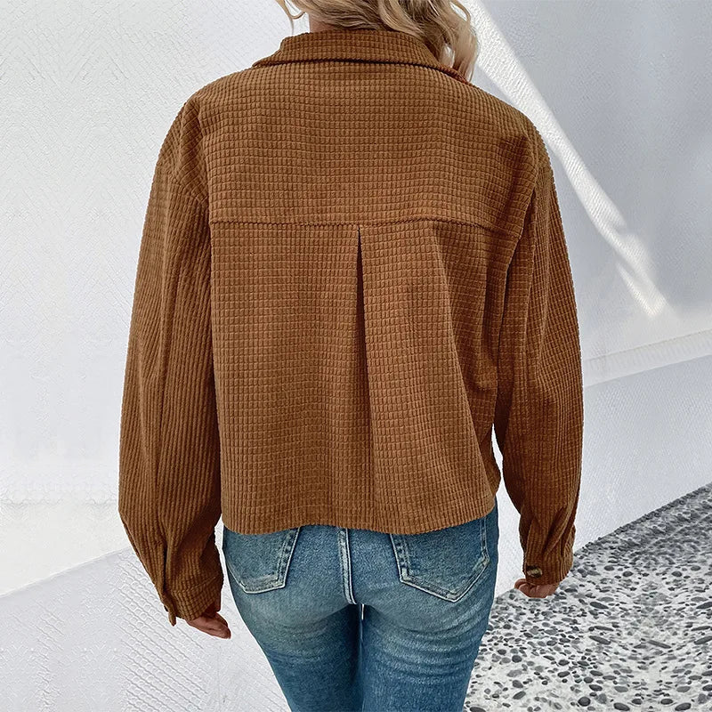 Coats Women Coat Turn Down Collar Full Sleeve Work Y2k Streetwear Elegant Splice Casual Loose Open Stith Autumn Winter 2025