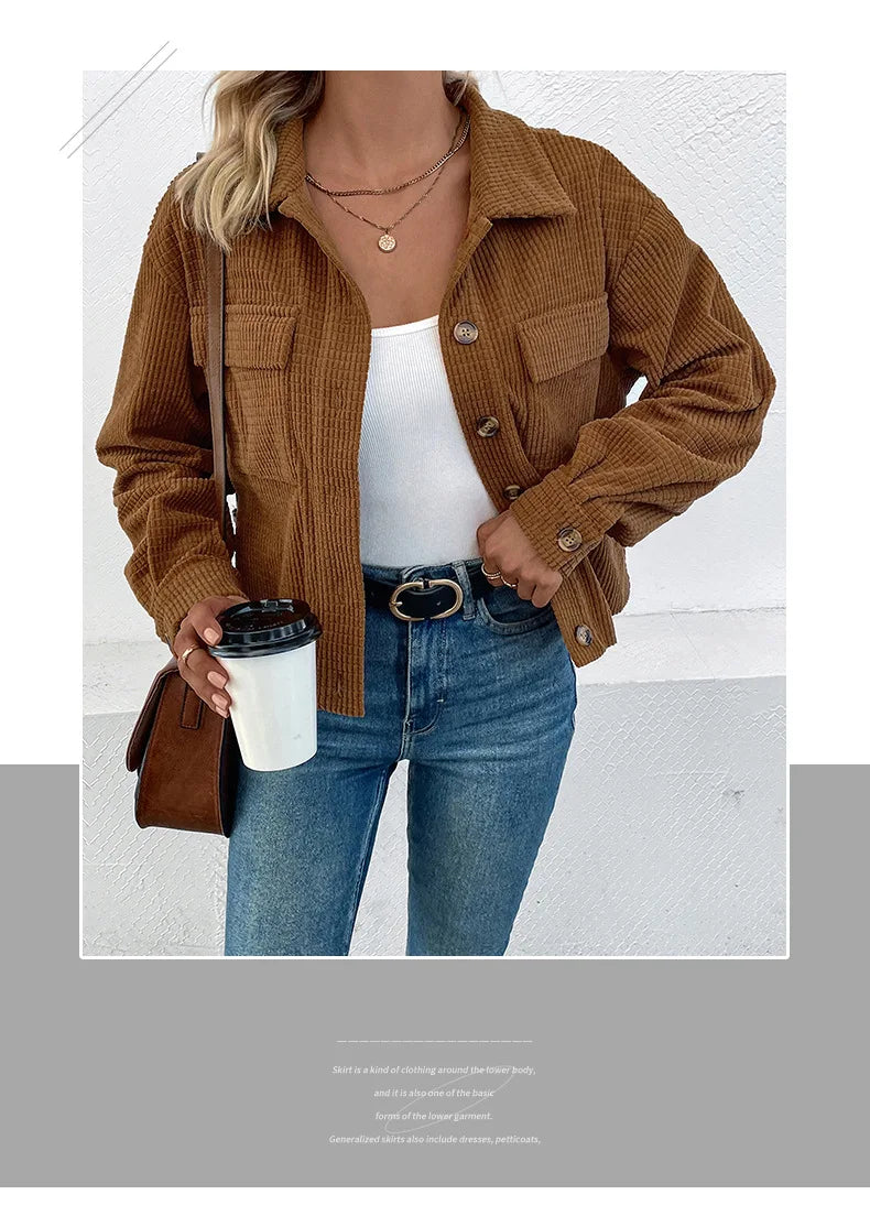 Coats Women Coat Turn Down Collar Full Sleeve Work Y2k Streetwear Elegant Splice Casual Loose Open Stith Autumn Winter 2025