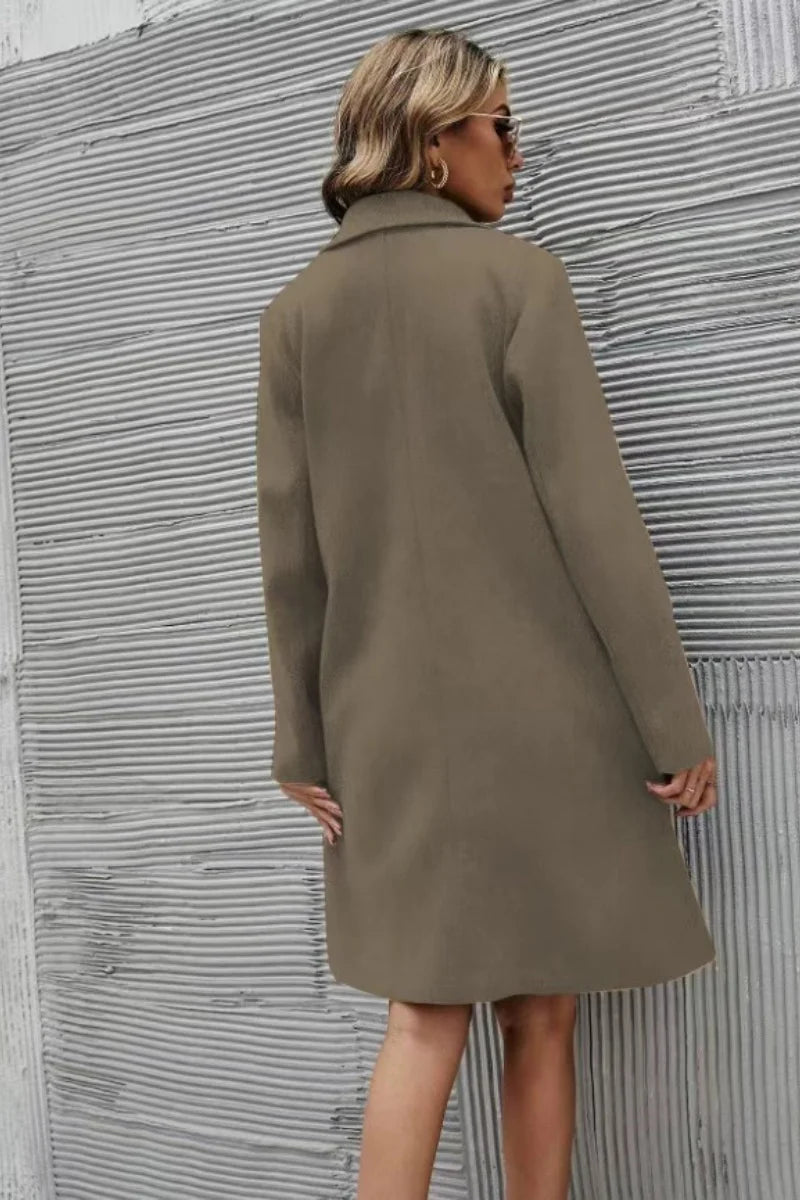 Woolen coat for women autumn and winter fashion Korean version of the thin and high-end sense of the long coat jacket