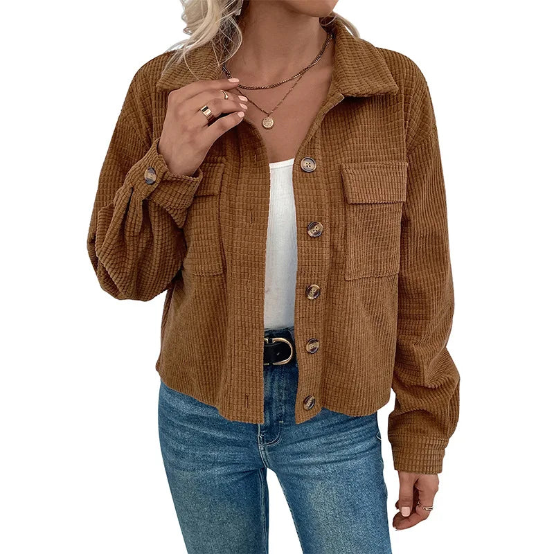 Coats Women Coat Turn Down Collar Full Sleeve Work Y2k Streetwear Elegant Splice Casual Loose Open Stith Autumn Winter 2025