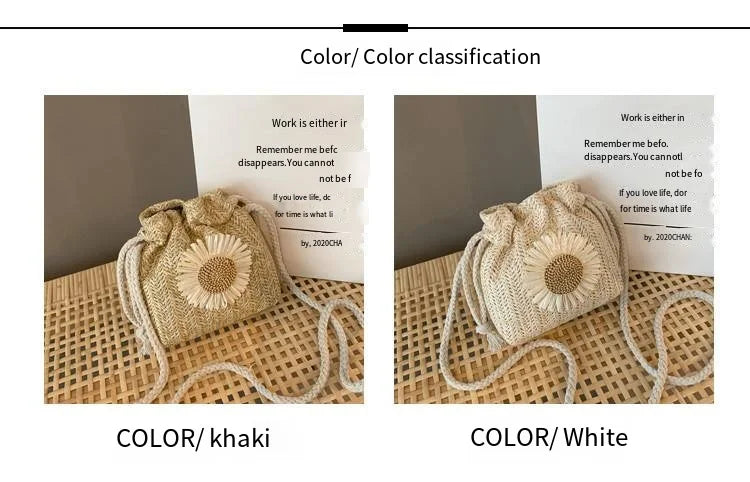 2025 Hot Sale Rattan Woven Women Straw Bag Handbag Knit Summer Beach Woman Shoulder Messenger Khaki Beige Bags Fashion Creative